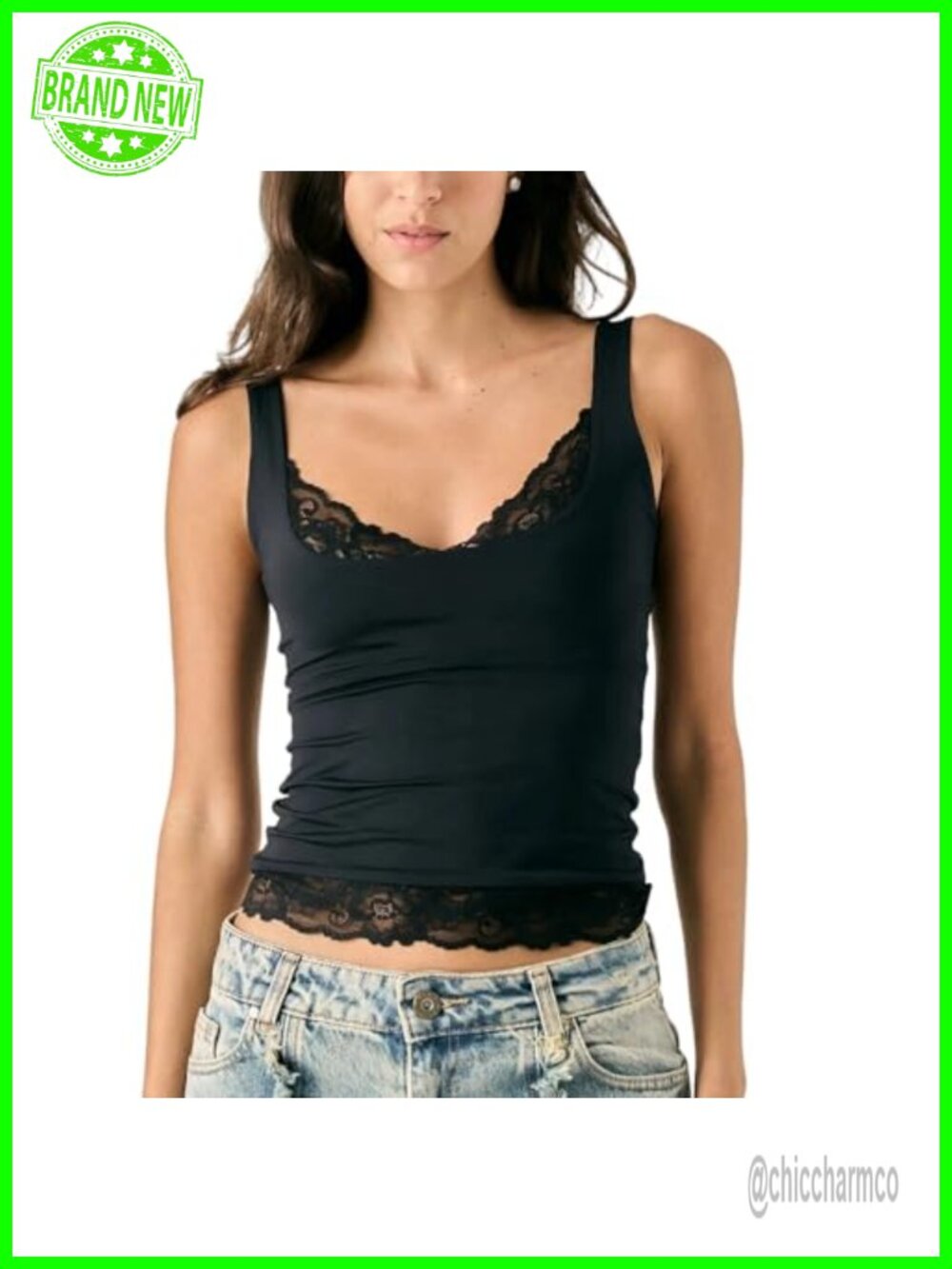 Women Y2K Lace Sleeveless V Neck Spaghetti Strap Sheer Mesh Cami Top Clubwear
